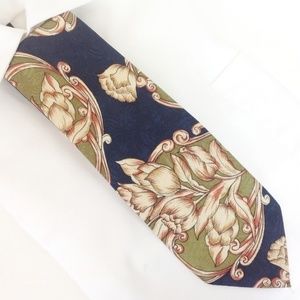 𝅺efebo Armani - Men's‎ 100% Silk Tie Blue Floral …